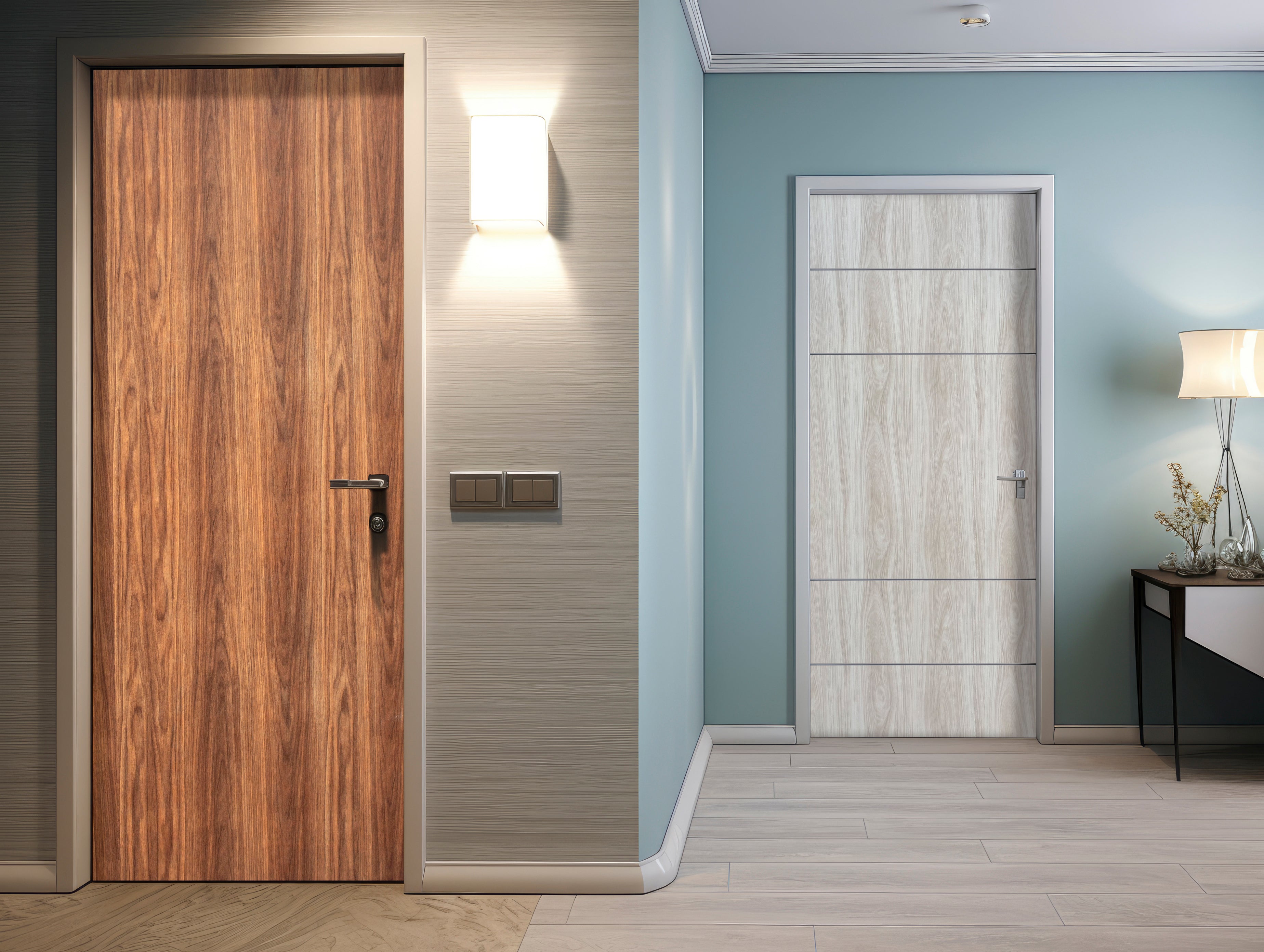 Puerta tambor para interior acabado nature Kenya Nogal