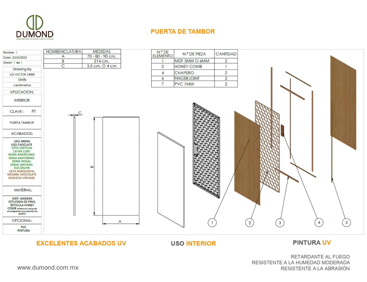 Tablero de mdf acabado nature Génova escandinavo